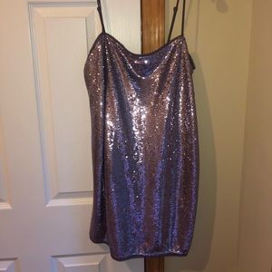 Free People Purple Sequin Slip Dress
